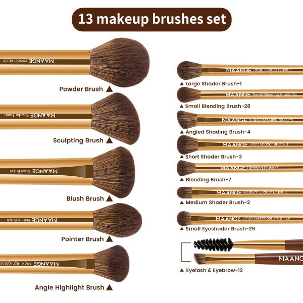 MAANGE Custom OEM&ODM 13pcs Makeup Brush Set 2PCS Air Cushion Puff Powder Brush Concealer Wholesale Makeup Brush Set