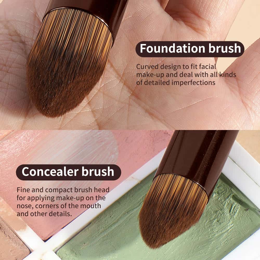 MAANGE Luxury 2PCs Makeup Brush Private Label ODM&OEM  Liquid/BB Cream Concealer Highlighter Brush Professional Makeup Brush Set - 图片 2