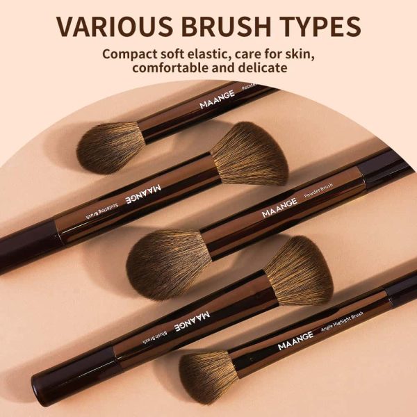 MAANGE 23PCS Makeup Brush 3pcs Powder Puff Foundation Concealer Powder Eyelash Eyebrow Eyeshadow Professional Makeup Brush Set