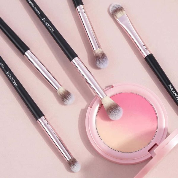 MAANGE Custom 5pcs Eye Makeup Brush Eyebrow Pencil Brush Eyeshadow Brush Highlighter Makeup Box Cosmetic Brush Set