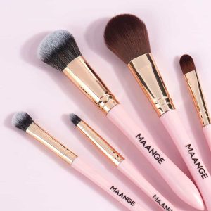 MAANGE Custom Logo OEM&ODM 5PCS Synthetic Hair  Makeup Brushes Multi-Functional Angled Wholesale Facial Makeup Brush Set - 图片 4