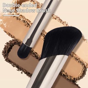 MAANGE Multi-Functional Vegan Synthetic Hair Makeup Brush Double-Ended Nose Contour  Single Blush Makeup Brush - 图片 4
