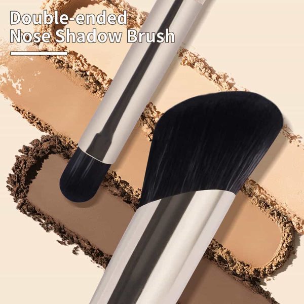 MAANGE Multi-Functional Vegan Synthetic Hair Makeup Brush Double-Ended Nose Contour  Single Blush Makeup Brush