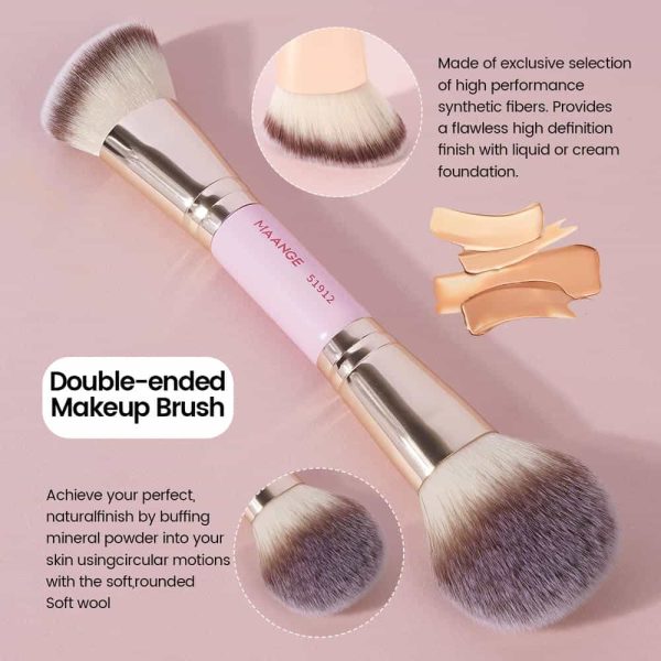 Maange Custom Logo 10pcs Makeup Brushes Foundation Brush Loose Powder Brush Eyeshadow Brush Professional Makeup Brush Set