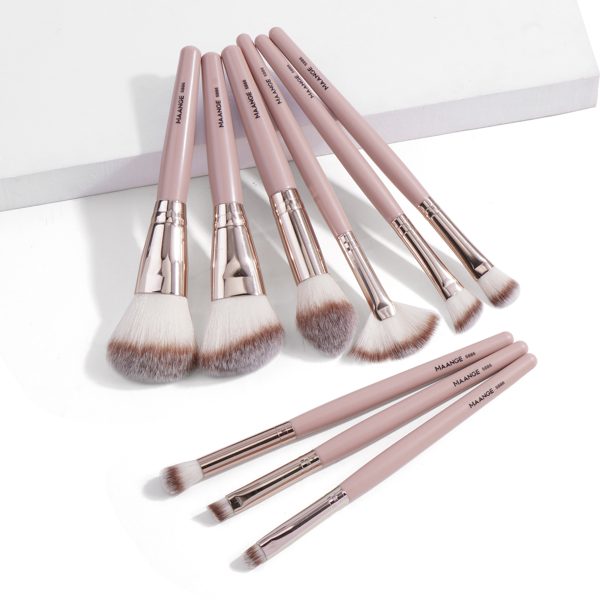 MAANGE 9pcs Vegan Nylon Hair Women Makeup Brush Set Foundation Concealer  Eyeshadow Private Label Professional Makeup Brush Set
