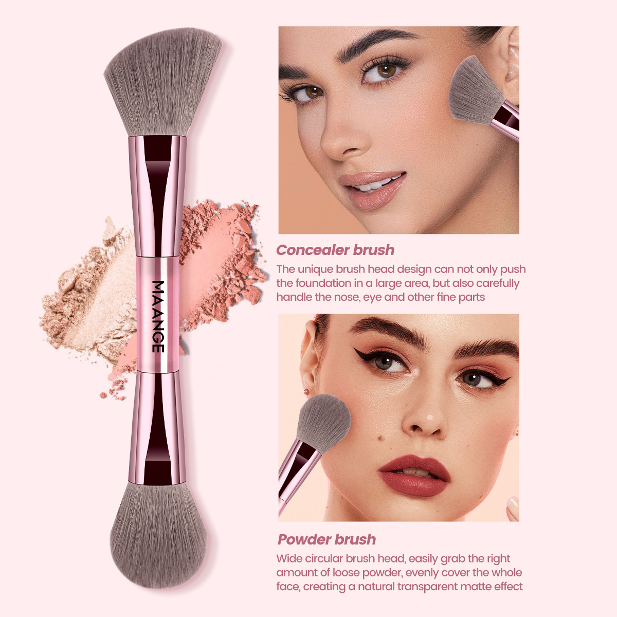 MAANGE Wholesale Custom OEM&ODM 13pcs Makeup Brush Set 3PCS Air Cushion Puff Powder Brush Concealer Makeup Tool Makeup Brush Set - 图片 4