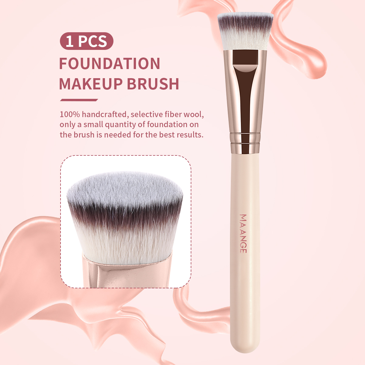 MAANGE Custom OEM&ODM 5PCS Facial Brush Concealer Eye Shadow Foundation   Makeup Box Professional Makeup Brush Set - 图片 5