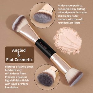 MAANGE Luxury 2pcs Makeup Brush Makeup Box  Foundation Brush Private Label Streak-Free Liquid/BB Cream Makeup Tools Brush - 图片 5