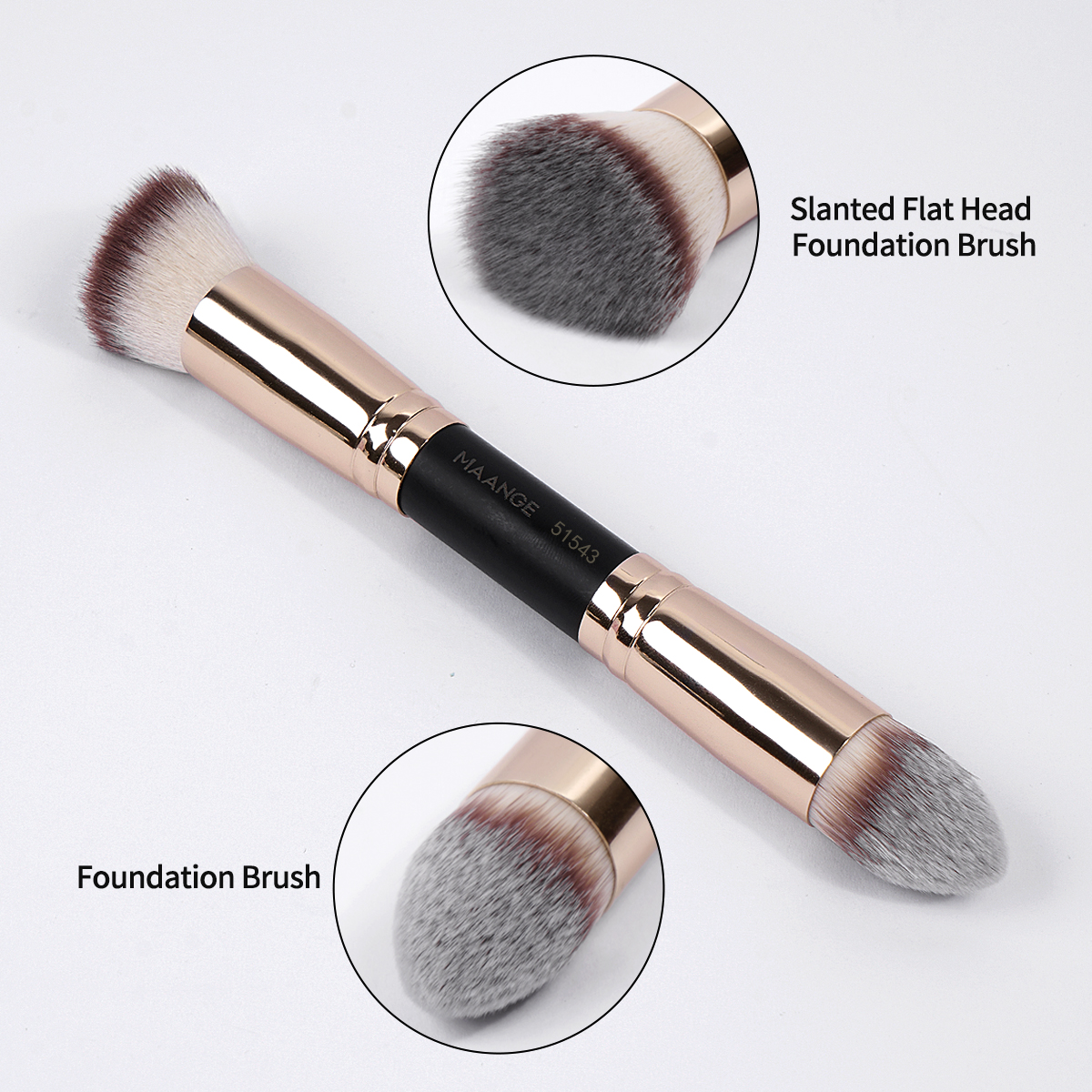 MAANGE Wholesale Custom OEM&ODM 3pcs Foundation Cosmetic Brush Professional Foundation Highlight Concealer  Makeup Brushes Set - 图片 6