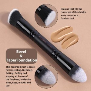 MAANGE 5PCS Synthetic Hair Facial Makeup Brushes Multi-Functional Angled Customizable OEM&ODM Professional Makeup Brush Set - 图片 7
