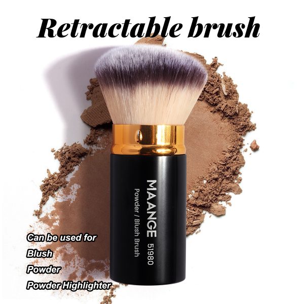 MAANGE Single Foundation Brush Single Pack Makeup Brush Round-head Telescopic Brush Foundation Loose Powder Makeup Brush