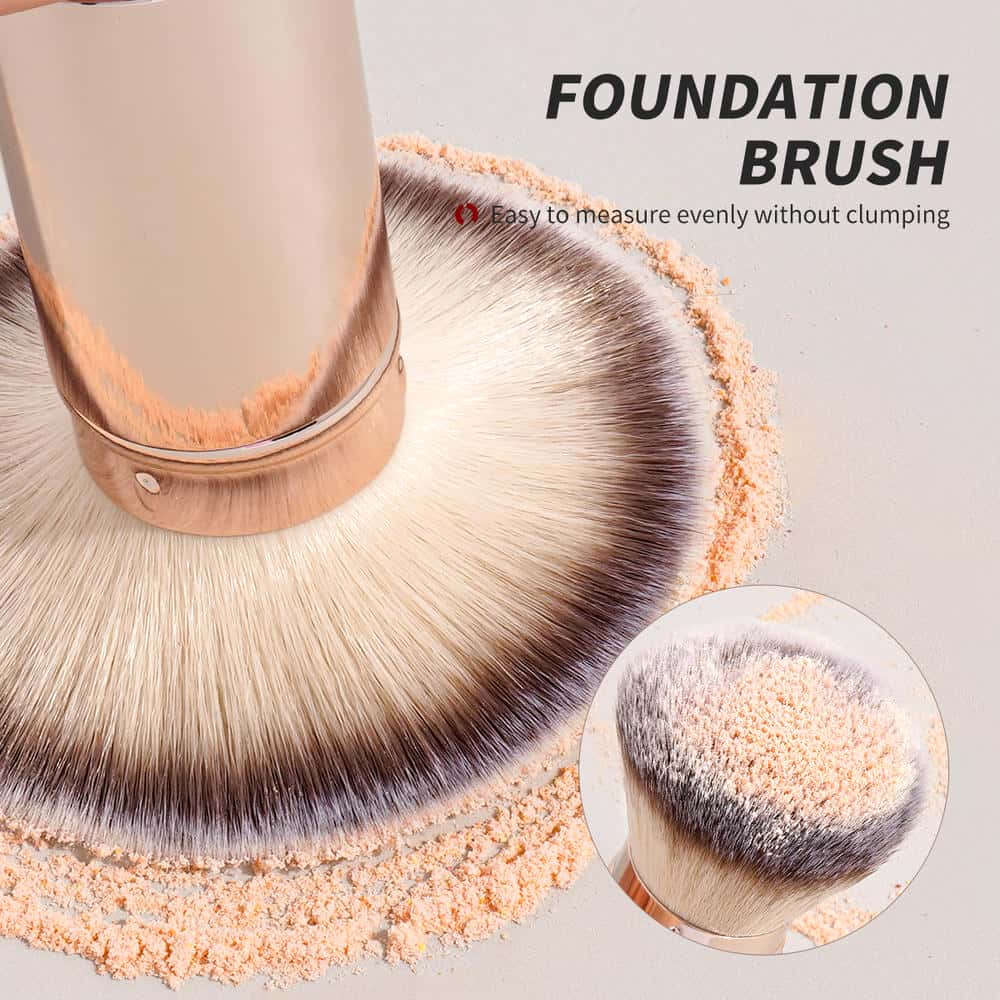 MAANGE Single Foundation Brush Single Pack Makeup Brush Round-head Telescopic Brush Foundation Loose Powder Makeup Brush - 图片 2