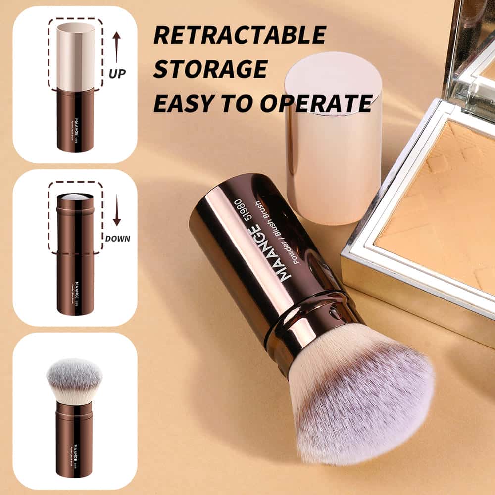 MAANGE 2pcs  Foundation Brushes Liquid  Brush  Loose Powder Custom logo OEM&ODM Rivate Label Professional Makeup Brush Set - 图片 6