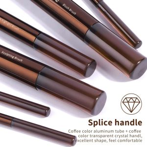 MAANGE Professional Makeup Brush Set 14PCS Flat Makeup Brush Set 2PCS Sponge Foundation Concealer Makeup Brush Set - 图片 4