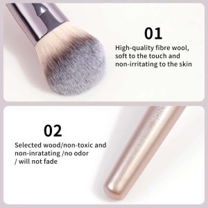 MAANGE Wholesale Private Label Professional Single Makeup Brush Foundation Loose Powder Blush Professional Gold Makeup Brush Set - 图片 4