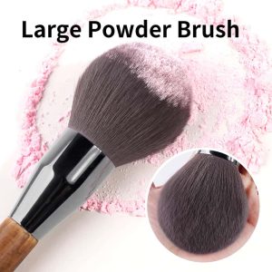 MAANGE Custom Logo OEM&ODM Single Big Size Loose Powder Makeup Brush Powder Blush Brown Foundation Makeup Brushes (复制) - 图片 3