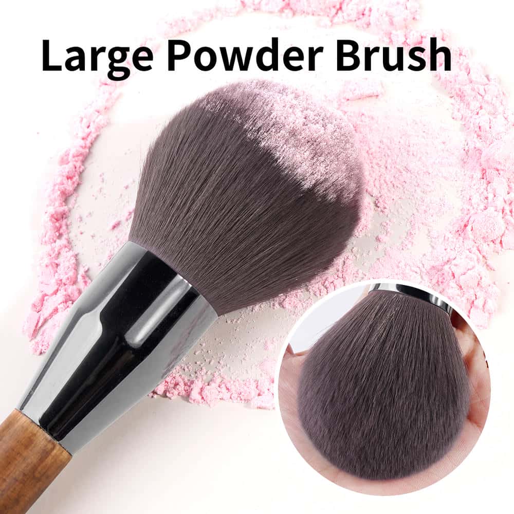 MAANGE Custom Logo OEM&ODM Single Big Size Loose Powder Makeup Brush Powder Blush Brown Foundation Makeup Brushes (复制) - 图片 3