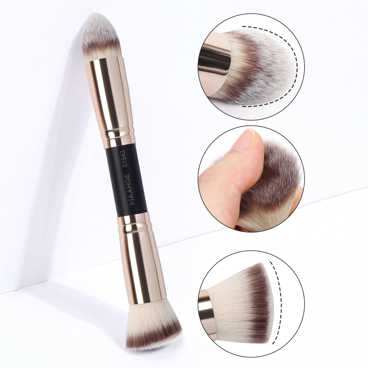 MAANGE Wholesale Custom OEM&ODM 3pcs Foundation Cosmetic Brush Professional Foundation Highlight Concealer  Makeup Brushes Set - 图片 4