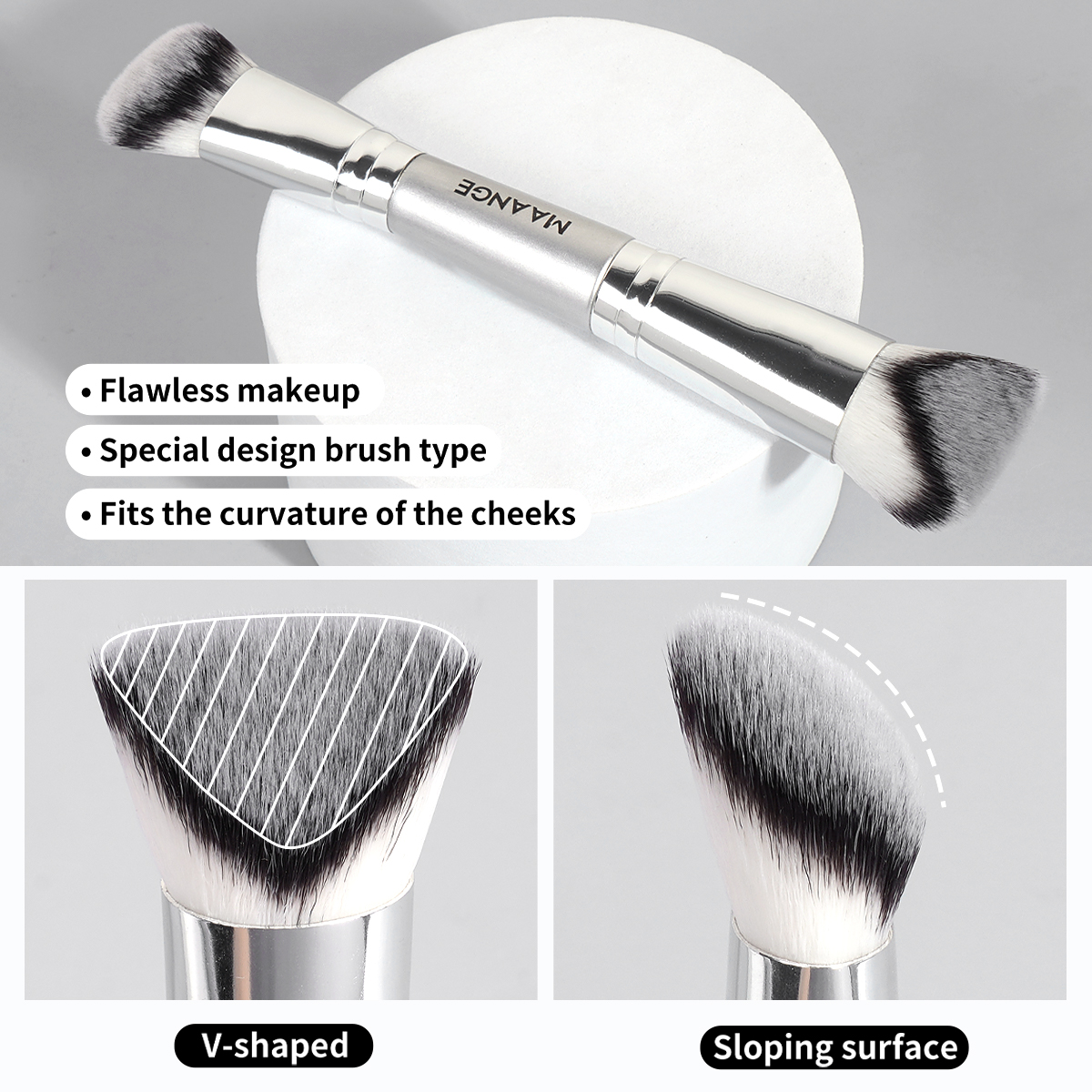 MAANGE 4pcs Makeup Brush Foundation Brushes  Blush Brush Concealer Highlight Brush Professional Makeup Brush Set - 图片 5