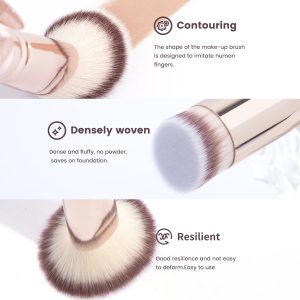 MAANGE Custom Logo Aluminum Tube Synthetic Hair  Double Ended  Single Makeup Foundation Brush Professional Makeup Brushes - 图片 5