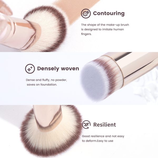 MAANGE Custom Logo Aluminum Tube Synthetic Hair  Double Ended  Single Makeup Foundation Brush Professional Makeup Brushes