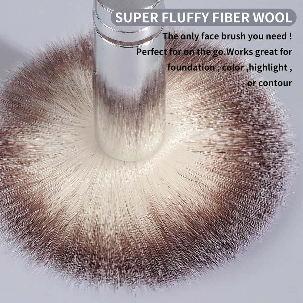 MAANGE Custom Logo  2PCS Double-ended Makeup Brush Loose Powder Liquid Foundation Blush Professional Makeup Brushes - 图片 2