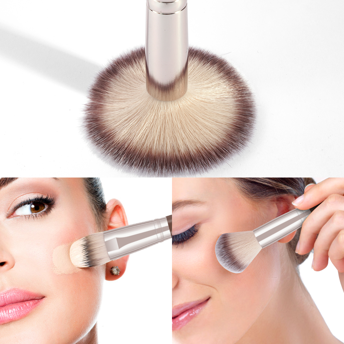 Maange Custom Logo 10pcs Makeup Brushes Foundation Brush Loose Powder Brush Eyeshadow Brush Professional Makeup Brush Set - 图片 3