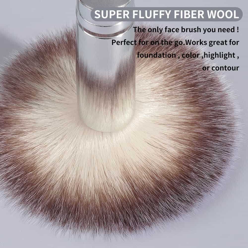 MAANGECustom Logo Aluminum Tube Synthetic Hair  Foundation Loose Powder Blush Brush Makeup Brushes - 图片 2