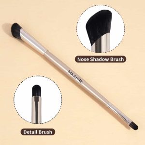 MAANGE Multi-Functional Vegan Synthetic Hair Makeup Brush Double-Ended Nose Contour  Single Blush Makeup Brush - 图片 7