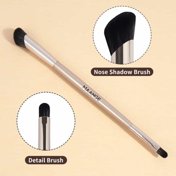 MAANGE Multi-Functional Vegan Synthetic Hair Makeup Brush Double-Ended Nose Contour  Single Blush Makeup Brush