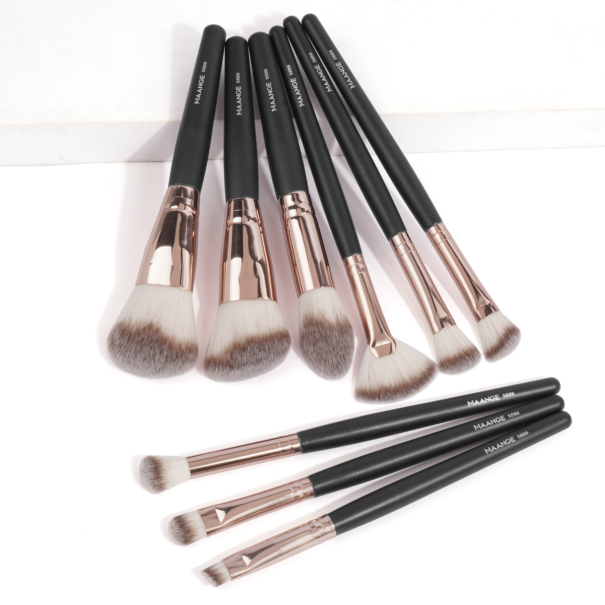 MAANGE Wholesale 9pcs Makeup Brush Private Label Makeup Brush 9pcs  Custom Soft Vegan Makeup Cosmetic Brush Sets - 图片 4