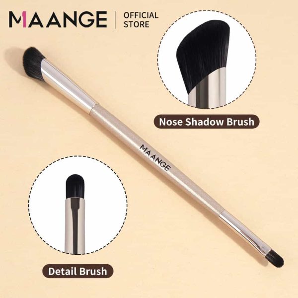 MAANGE Multi-Functional Vegan Synthetic Hair Makeup Brush Double-Ended Nose Contour  Single Blush Makeup Brush