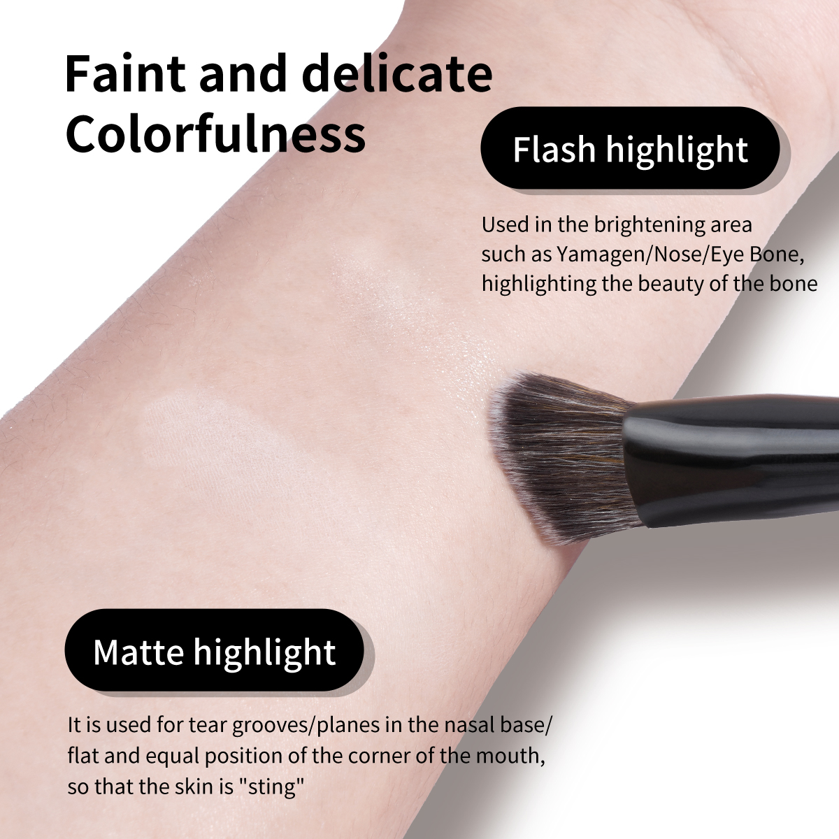 MAANGE Wholesale Custom Oem&odm Professional 3PCS Concealer Brush Contouring Brush Highlighting Brush Facial Makeup Brush - 图片 5