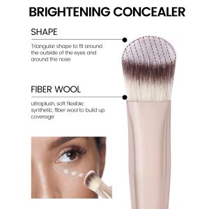 MAANGE Wholesale Custom OEM&ODM 3pcs Foundation Cosmetic Brush Professional Foundation Highlight Concealer  Makeup Brushes Set - 图片 3