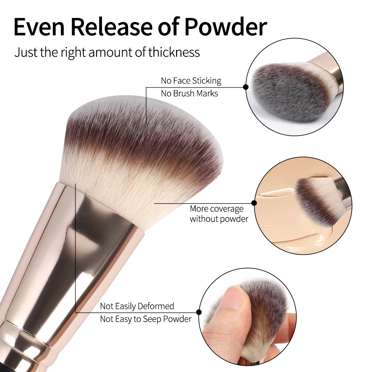MAANGE Wholesale Custom OEM&ODM 3pcs Foundation Cosmetic Brush Professional Foundation Highlight Concealer  Makeup Brushes Set - 图片 2