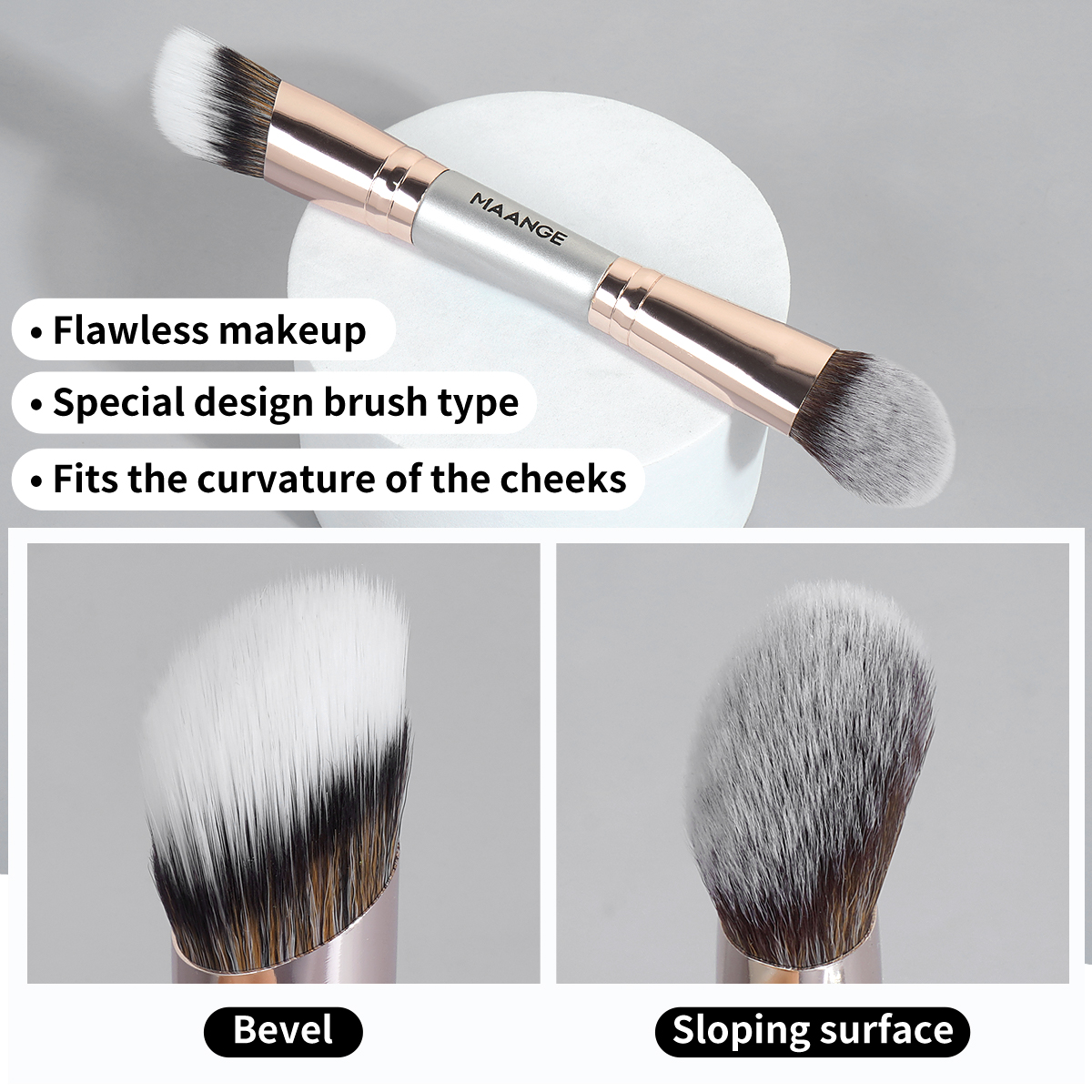 MAANGE 4pcs Makeup Brush Foundation Brushes  Blush Brush Concealer Highlight Brush Professional Makeup Brush Set - 图片 7