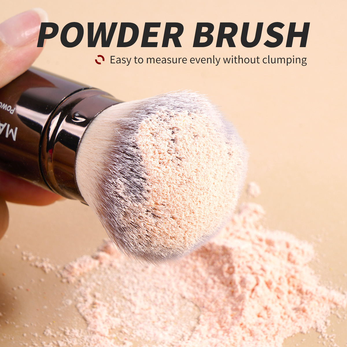 MAANGE 2pcs  Foundation Brushes Liquid  Brush  Loose Powder Custom logo OEM&ODM Rivate Label Professional Makeup Brush Set - 图片 2