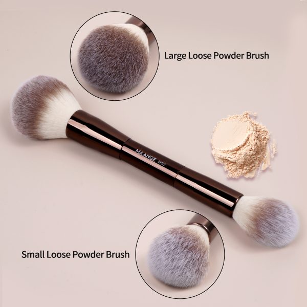 MAANGE Custom Logo OEM&ODM 2Pcs Double-headed Loose Powder Blush Foundation Professional Makeup Brush Set