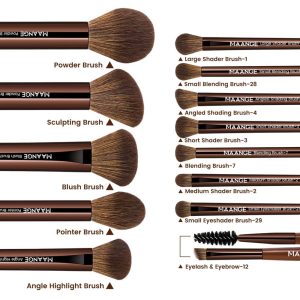 MAANGE Wholesale Custom OEM&ODM 13pcs Makeup Brush Set 2PCS Powder Puff Powder Brush Concealer Makeup Tool Makeup Brush Set - 图片 7
