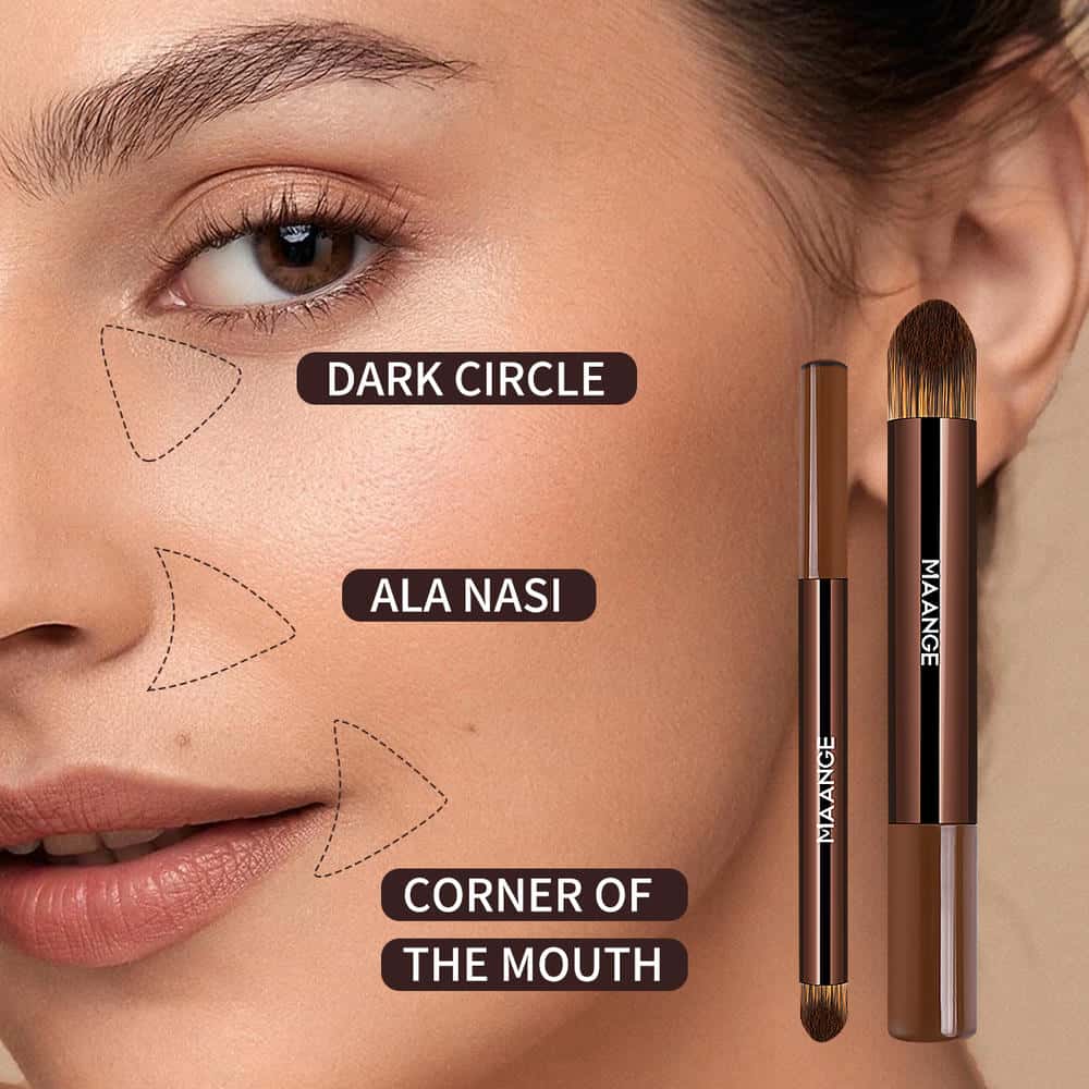 MAANGE Luxury 2PCs Makeup Brush Private Label ODM&OEM  Liquid/BB Cream Concealer Highlighter Brush Professional Makeup Brush Set - 图片 4