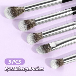 MAANGE 5pcs Eye Makeup Brush Blending EyeShadow Eyebrow Pencil Brush Eyeshadow Brush Highlighter Professional Makeup Brush Set - 图片 4