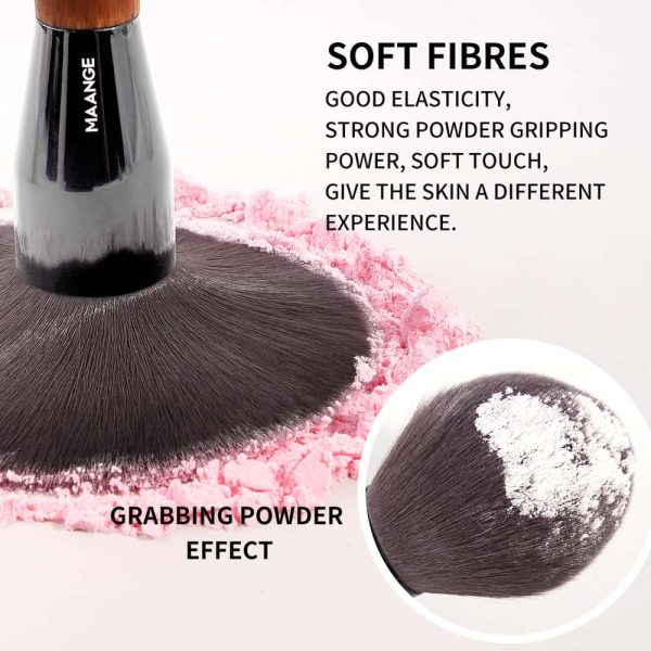MAANGE Custom Logo OEM&ODM Single Big Size Loose Powder Makeup Brush Powder Blush Brown Foundation Makeup Brushes (复制)