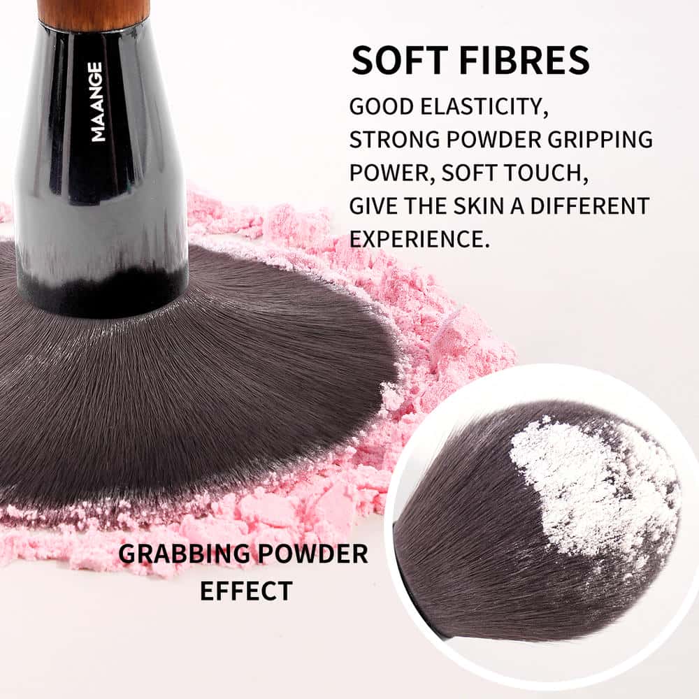 MAANGE Custom Logo OEM&ODM Single Big Size Loose Powder Makeup Brush Powder Blush Brown Foundation Makeup Brushes (复制) - 图片 2