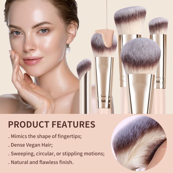MAANGE 5PCS Wholesale Price High-quality Cosmetic Brush champagne Concealer Eye Shadow Facial Professional Makeup Brush Set
