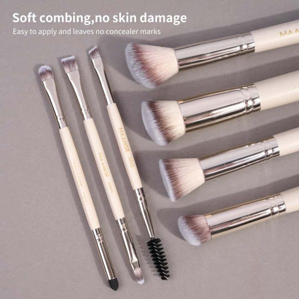 MAANGE Wholesale Professional 7pcs Brush 5pcs Powder Puff Eyeshadow Brushes Loose Powder Blush Foundation Makeup Brushes Set