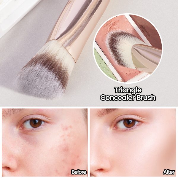 MAANGE Wholesale Custom OEM&ODM 3pcs Foundation Cosmetic Brush Professional Foundation Highlight Concealer Makeup Brushes Set