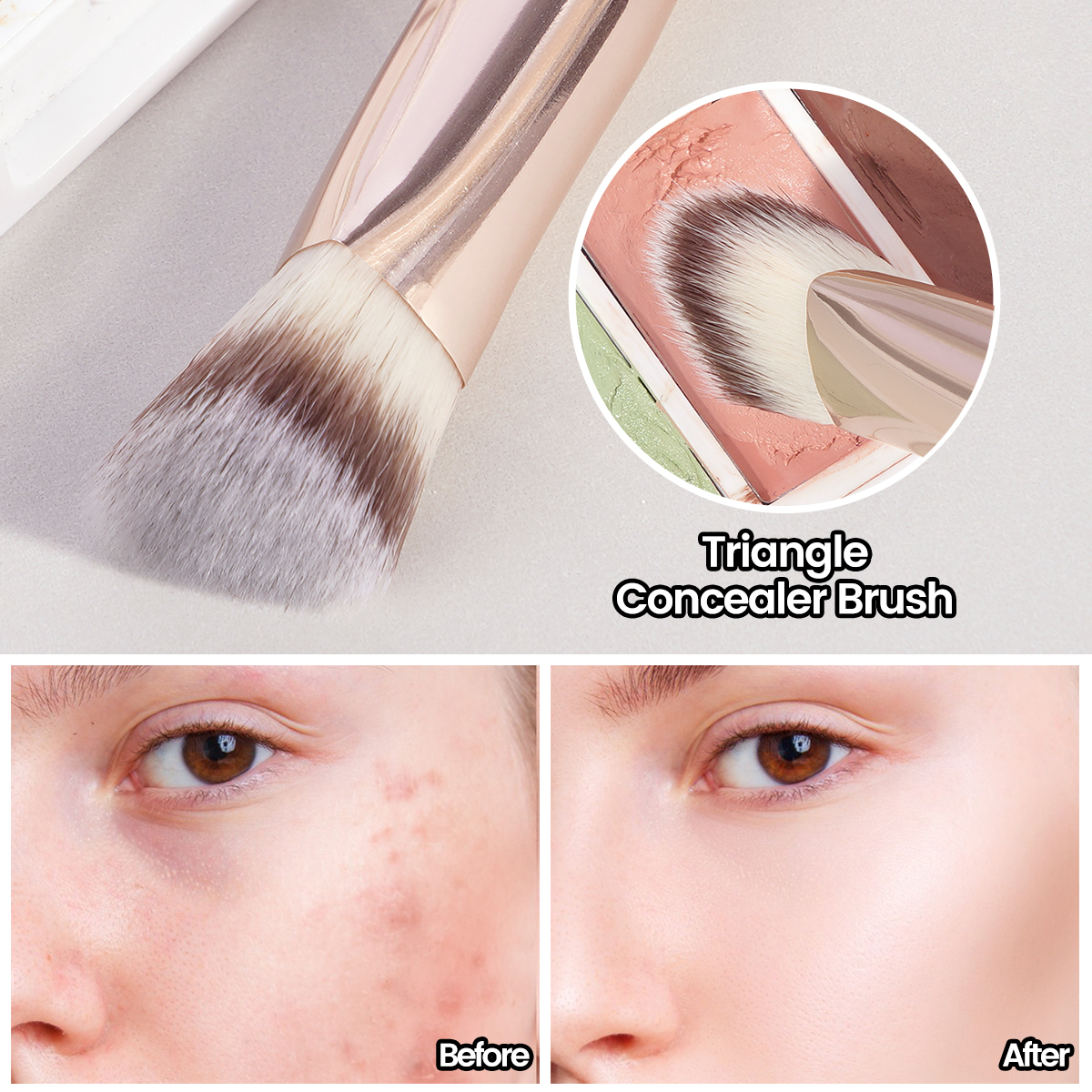 MAANGE Wholesale Custom OEM&ODM 3pcs Foundation Cosmetic Brush Professional Foundation Highlight Concealer  Makeup Brushes Set - 图片 4