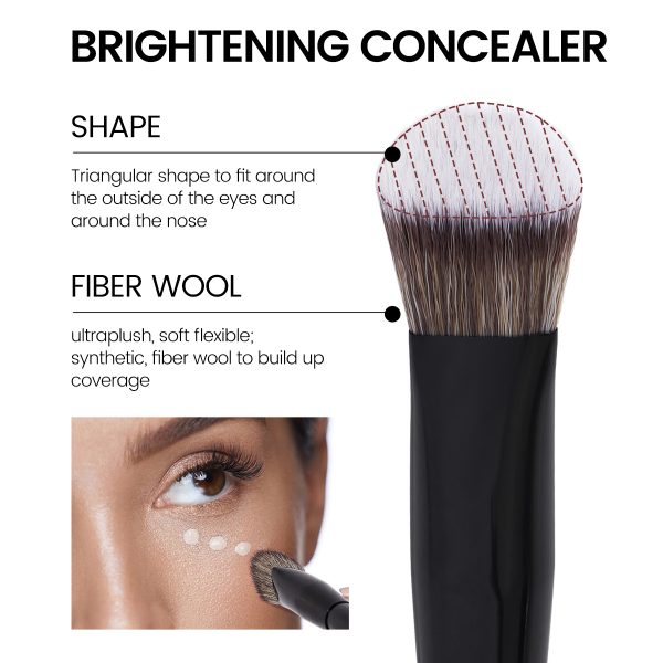 MAANGE Wholesale Custom OEM&ODM 3pcs Foundation Cosmetic Brush Professional Foundation Highlight Concealer Makeup Brushes Set