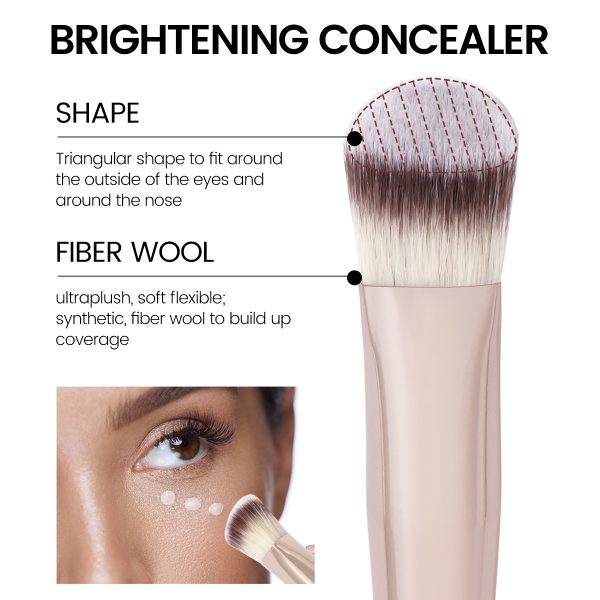 MAANGE Wholesale Custom OEM&ODM 3pcs Foundation Cosmetic Brush Professional Foundation Highlight Concealer Makeup Brushes Set