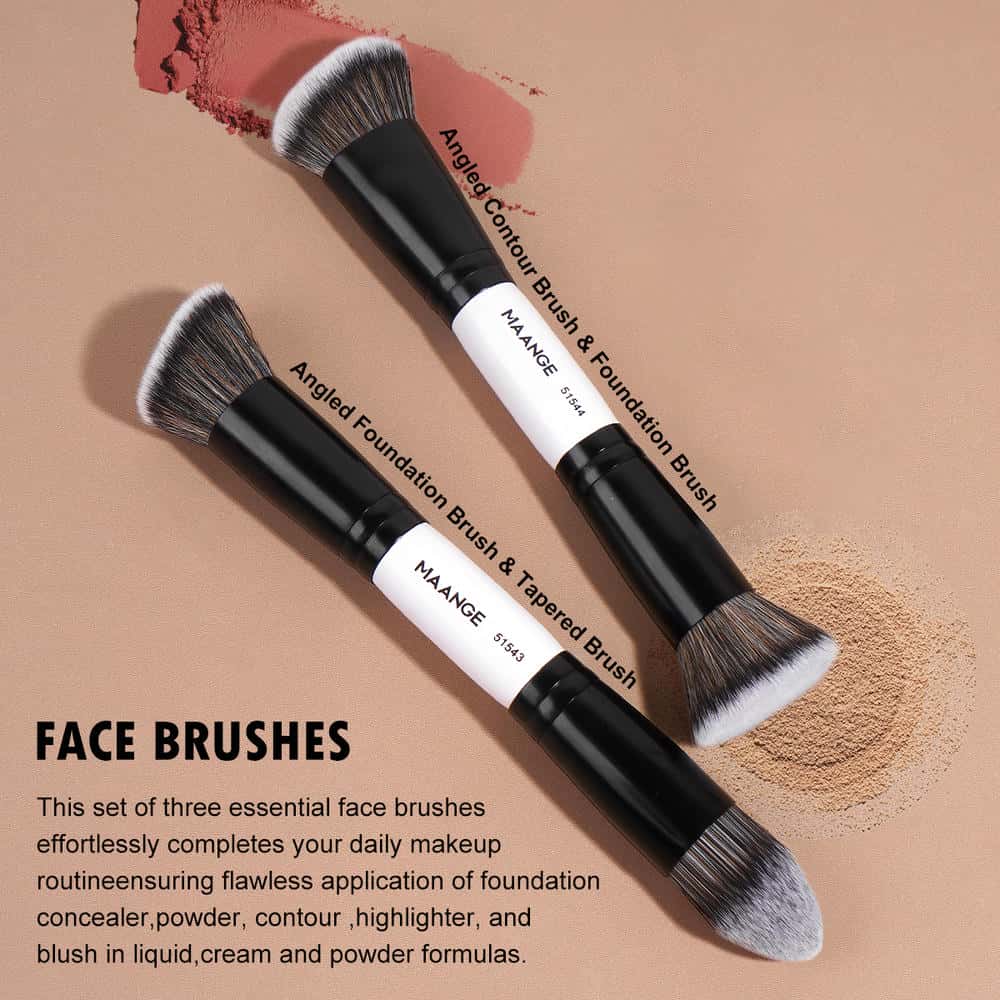 MAANGE Custom Logo OEM&ODM 4PCS Makeup Brush Set  Eye Shadow Blush Foundation  Brushes Professional Makeup Brush Kit - 图片 7
